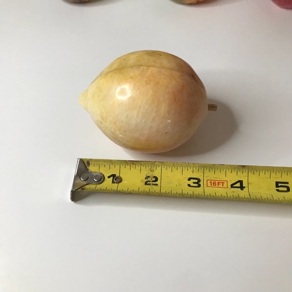 Vintage Alabaster Marble Stone Fruit Set of 6 - Picture 4 of 12